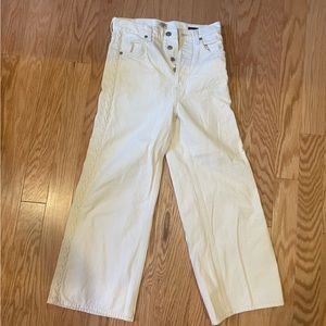 Citizens of humanity high rise wide leg Sacha jeans; cream color; worn once